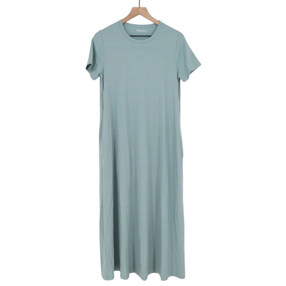 American Giant Flex Maxi Dress Light Blue T-Shirt Maxi Dress Made In the USA